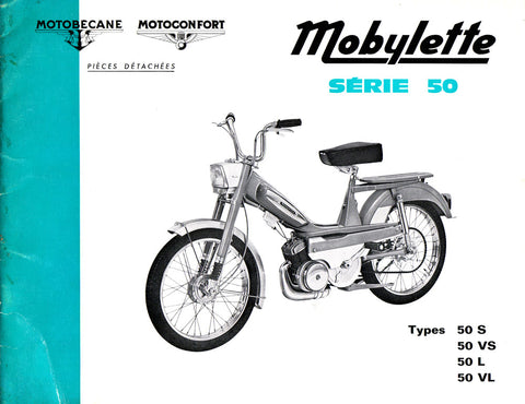 Mobylette Moped Series 50,50S,50VS,50L,50VL (In French) Parts Book with Diagrams CD COPY