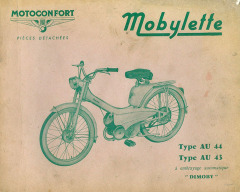 Mobylette Motobecane Moped AU44-AU43 Spare Parts Manual in French on CD