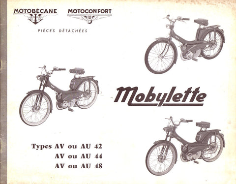 Mobylette Motobecane Moped AV AU 42-44-48 Spare Parts Manual in French DOWNLOAD