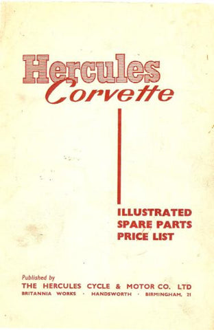 Hercules Corvette Illustrated Spare Parts Price List DOWNLOAD COPY