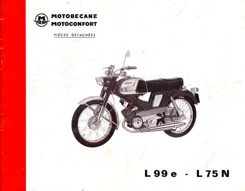 Mobylette Motobecane Moped L99é - L75N Spare Parts Manual in French on CD