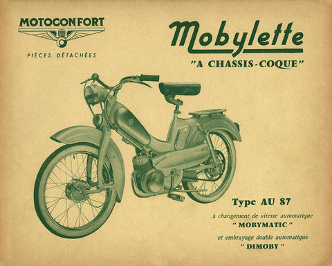 Mobylette Motobecane Moped AU87 Balancier Spare Parts Manual in French on CD
