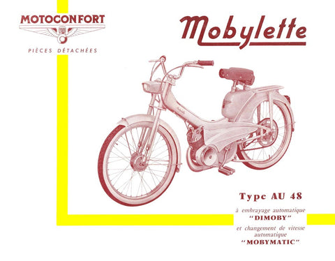 Mobylette Motobecane Moped AU48 Spare Parts Manual in French on CD