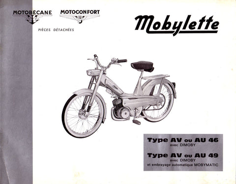 Mobylette Motobecane Moped AV AU 46-49 Spare Parts Manual in French DOWNLOAD