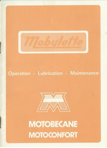 Mobylette Operation Lubrication Maintenance Manual in English on CD