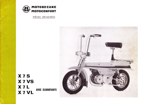 Mobylette Motobecane Mobyx X7S - VS - L - VL Spare Parts Manual in French DOWNLOAD