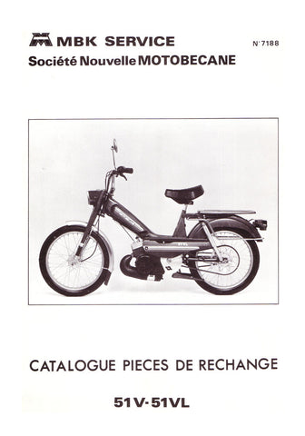 Mobylette Motobecane Moped 51V - 51VL Spare Parts Manual in French on CD