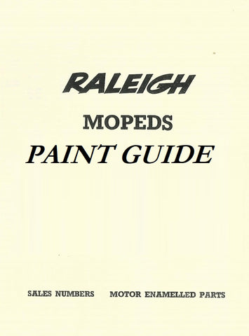 Raleigh RM4,RM5,RM6, Runabout,RM8,Phillips Panda Gadabout, Norman Nippy Lido Paint Guide - DOWNLOAD COPY