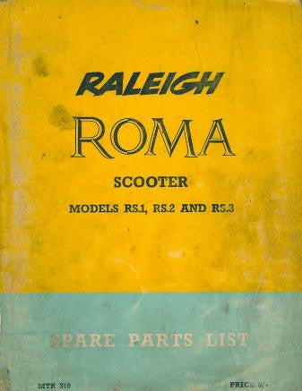 Raleigh Roma RS1 RS2 RS3 Spare Parts List DOWNLOAD COPY