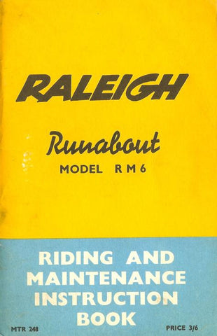 Raleigh Runabout RM6 Riding & Maintenance Instruction Book DOWNLOAD COPY