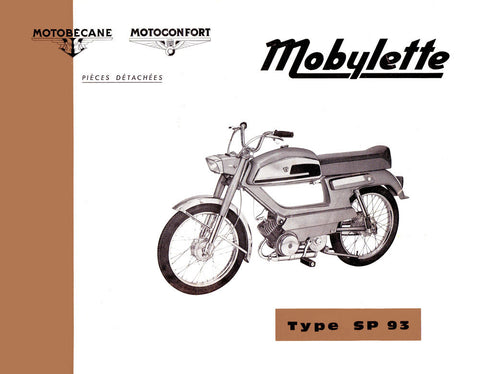 Mobylette Motobecane Moped SP93 Spare Parts Manual in French on CD